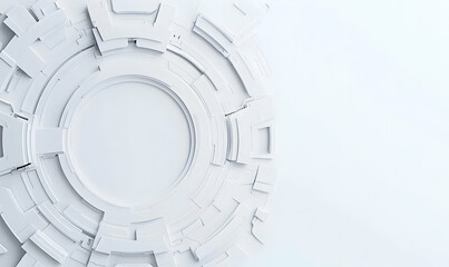 Poster - Abstract White Circular Design with Geometric Elements and Texture