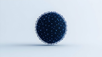 Poster - 3D Abstract Sphere with Network Connections and Glowing Nodes