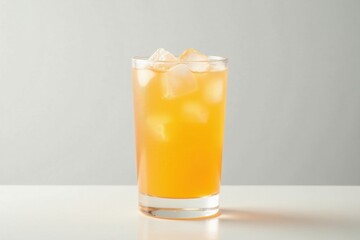 Poster - Refreshing iced beverage in a tall glass, perfect for a hot summer day