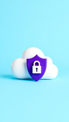Aufkleber - cloud data security: protected cloud storage with secure shield and lock