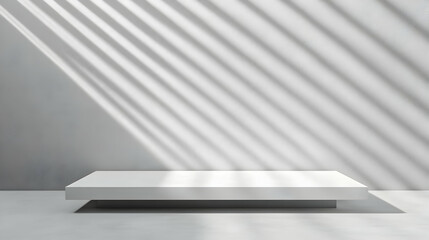 Poster - Minimalist Display Stand with Shadow Lines on Neutral Background