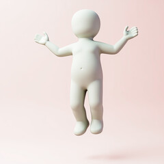 Fototapete - joyful simplistic white 3d figure