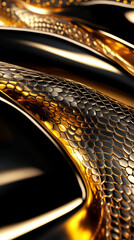 Poster - Radiant digital surface exhibits an alluring texture reminiscent of snake skin, featuring glossy scales that shimmer with a captivating shine. Perfect for artistic exploration or design use