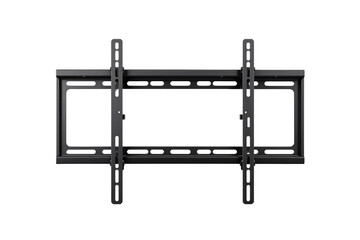 Poster - Black TV wall mount bracket, realistic style, white background, concept of home entertainment. Ai generative