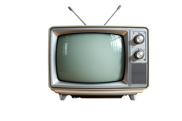 Poster - Vintage television set, realistic style, on white background, concept of retro technology. Ai generative