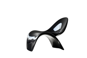 Poster - Black lounge chair, modern style, on white background. Concept of minimalism. Ai generative