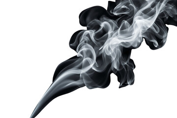 Poster - Swirling black and white smoke, abstract style, white background, concept of mystery. Ai generative