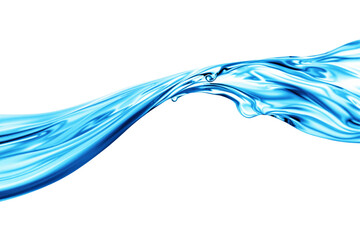 Poster - Blue water splash, abstract style, on white background, concept of purity. Ai generative