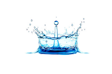 Poster - Water splash crown, realistic style, on white background. Concept of freshness. Ai generative