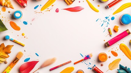 Poster - Colorful Border Design with Graffiti Art Splashes and Paints for Creative Projects and Artistic Inspiration