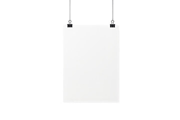 Aufkleber - Paper sheet with binder clips, minimal style on white background. Concept of presentation. Ai generative