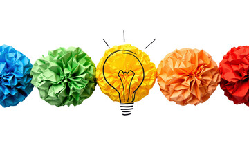 Aufkleber - Colorful paper flowers, hand-drawn style, on white background. Concept of creativity. Ai generative