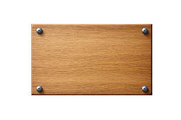 Poster - Wooden signboard with screws, graphic style, white background, concept of signage. Ai generative