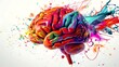 © YDstudio - The Colorful Mind: A vibrant depiction of the human brain bursting with creativity and imagination, showcasing the power of human thought and ideas.