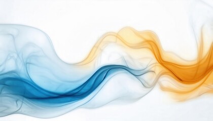 Poster - fluid abstract waves in blue and orange with soft light effects, dynamic motion background for digital art and modern design

