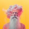 © Anja - pink coral cloud is growing on the head of an old man with a long white beard