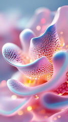 Poster - Delicate fractal shapes unfold, showcasing a mesmerizing display of coral-like forms adorned with vibrant neon hues. This enchanting underwater landscape captivates with its intricate beauty