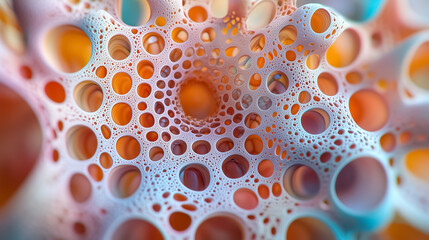 Fototapete - A mesmerizing spherical structure unfolds, showcasing a data matrix with constantly shifting patterns. The vibrant colors and forms create a digital symphony, inviting exploration and wonder