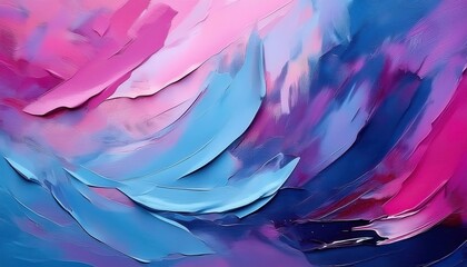 Poster - vivid abstract fluid art with swirling pink, blue, and purple brushstrokes for modern decor, branding, and background


