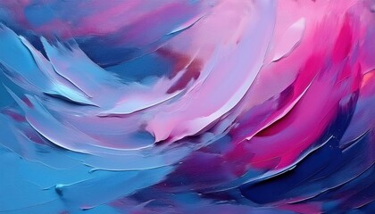 Poster - vivid abstract fluid art with swirling pink, blue, and purple brushstrokes for modern decor, branding, and background

