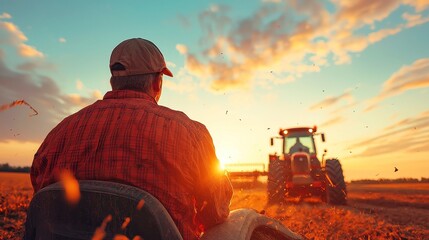 Poster - Agricultural Mechanic at Work, skilled technician repairing essential farm equipment, ensuring tractors and plows are fully operational for efficient farming activities