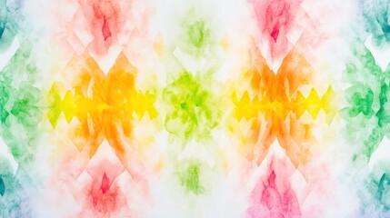 Wall Mural - white background with tie-dye designs in rainbow colors. the design is made of watercolor