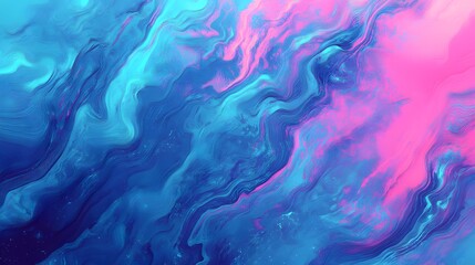 Poster - Abstract blue, mint, and pink neon hues blending into a vibrant and futuristic design aesthetic