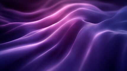 Poster - Abstract flowing purple waves with light and shadows creating a serene backdrop