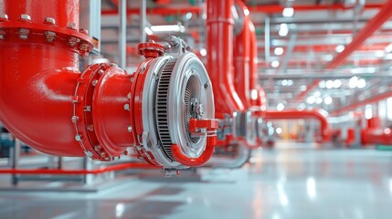 Poster - Industrial Plumber at Work, skilled tradesperson repairing intricate piping networks within a vast manufacturing plant, emphasizing technical expertise and hands-on problem solving
