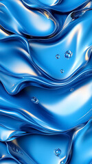 Poster - Captivating waves ripple across a vibrant blue surface, reflecting light and creating a mesmerizing visual dance. Each curve and highlight adds depth, showcasing nature's artistry