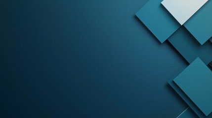 Poster - geometric abstract: a modern, minimalist design featuring layered squares in varying shades of blue,