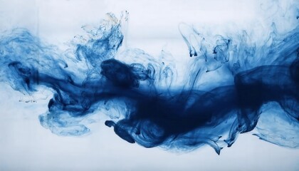 Aufkleber - deep blue ink swirling in water forming abstract fluid patterns, perfect for artistic background, science visual, and modern design