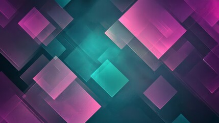 Poster - abstract geometric shapes: a vibrant composition of overlapping, translucent shapes in shades of mag