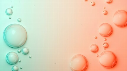 Poster - bubbles on colorful backdrop: a collection of translucent bubbles, both large and small, float again