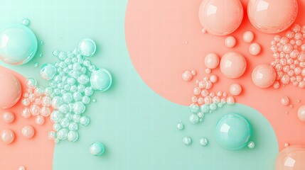 Poster - abstract bubbles composition: a close-up studio shot showcases an elegant arrangement of glossy sphe