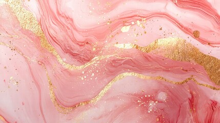 Poster - abstract pink and gold marble: captivating abstract art piece showcasing a luxurious blend of swirli