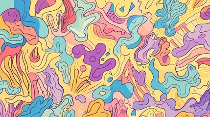 Poster - Abstract Digital Art: An explosion of vibrant colors and free-flowing forms intertwine in this mesmerizing digital artwork, a kaleidoscopic celebration of abstract beauty.