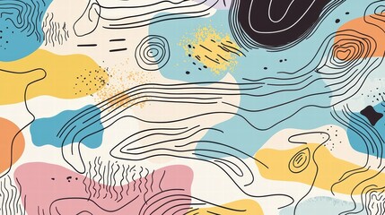 Poster - abstract colorful art:a vibrant and playful abstract design showcasing a kaleidoscope of colorful sh
