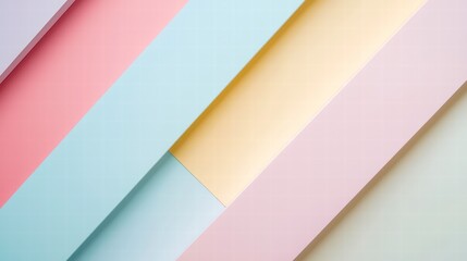 Poster - pastel harmony: an abstract composition of soft pastel-colored papers forming a geometric design. ev