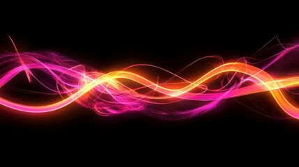 Poster - abstract wave of energy: a vibrant and dynamic wave of energy pulses with fiery hues against a deep 
