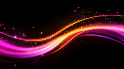 Poster - swirling light stream: a dynamic, vibrant stream of light in hues of orange and pink gracefully curv