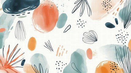 Poster - abstract watercolor blooms: a captivating abstract watercolor composition bursts with vibrant colors
