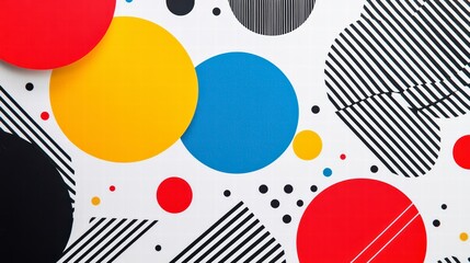 Poster - vibrant circles: an abstract composition with colorful circles and geometric patterns. the artwork e