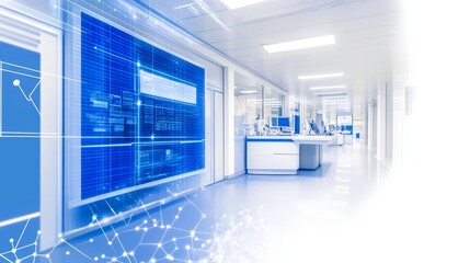 Poster - Modern healthcare facility with advanced technology and bright, sterile environment