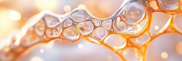 Fototapete - An enchanting 3D fractal structure unfolds, featuring delicate iridescent elements that mimic the beauty of organic cells