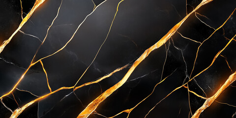 Poster - A captivating digital pattern showcases an intricate marble-like surface, featuring rich textures and stunning golden veins that create a luxurious feel, perfect for modern decor