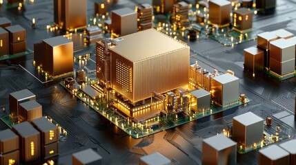 Poster - A high-tech supply chain model in China visualized through blockchain infrastructure.