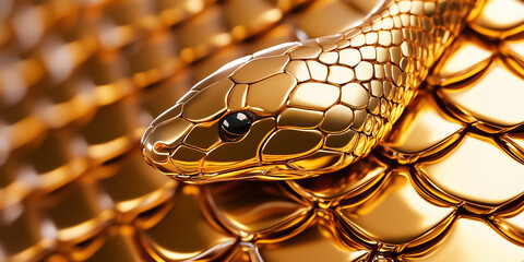 Poster - Glassy surface spans across the canvas, mimicking a snake's skin with shiny, multidimensional scales that catch the light beautifully. A stunning representation of nature's elegance