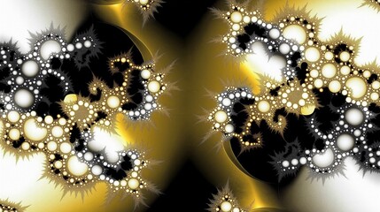 Poster - The image is a close up of a gold and white swirl pattern. The gold and white swirls are scattered throughout the image, creating a sense of movement and energy. The pattern is intricate. AI generated