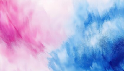 Aufkleber - soft watercolor texture with vibrant blue and pink clouds, abstract fluid painting for modern background and creative design

